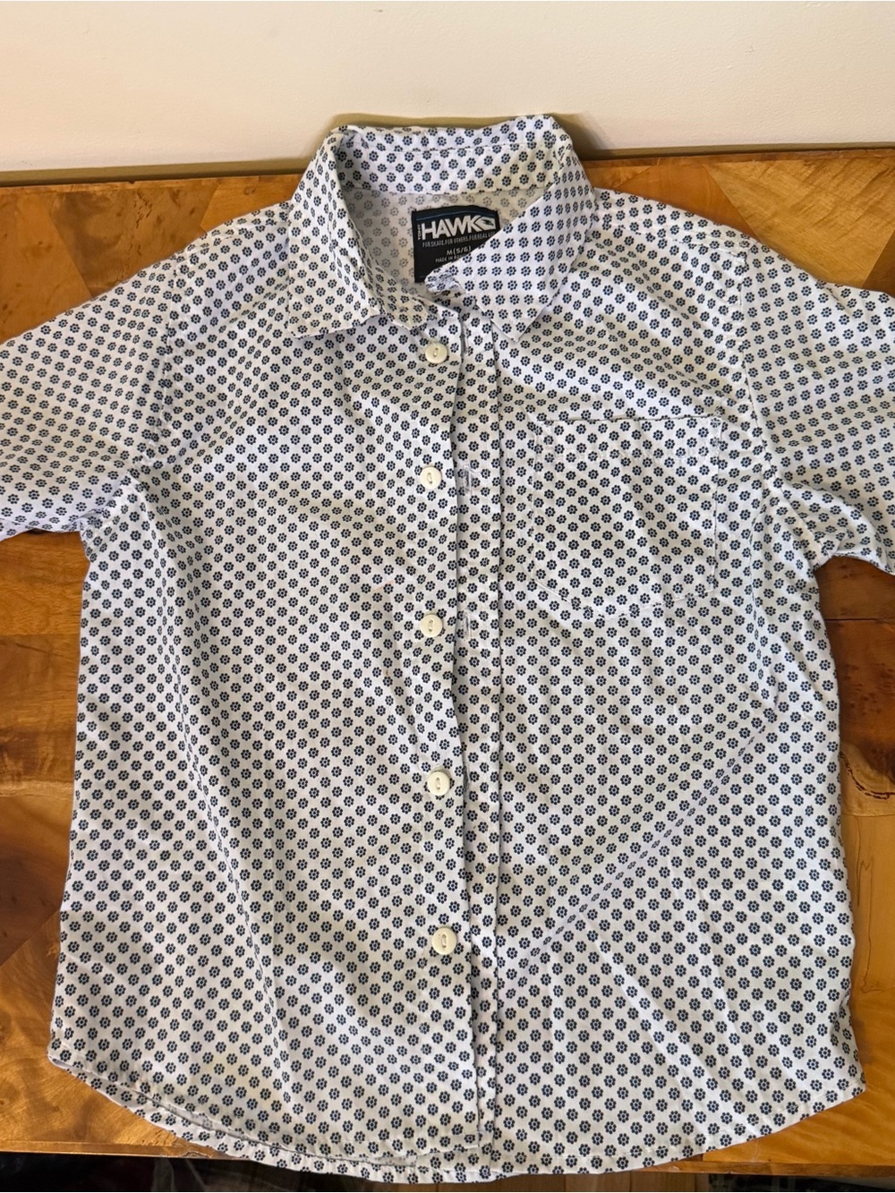 Tony Hawk Boys Size M 5/6 Short Sleeve Printed Button Down Shirt